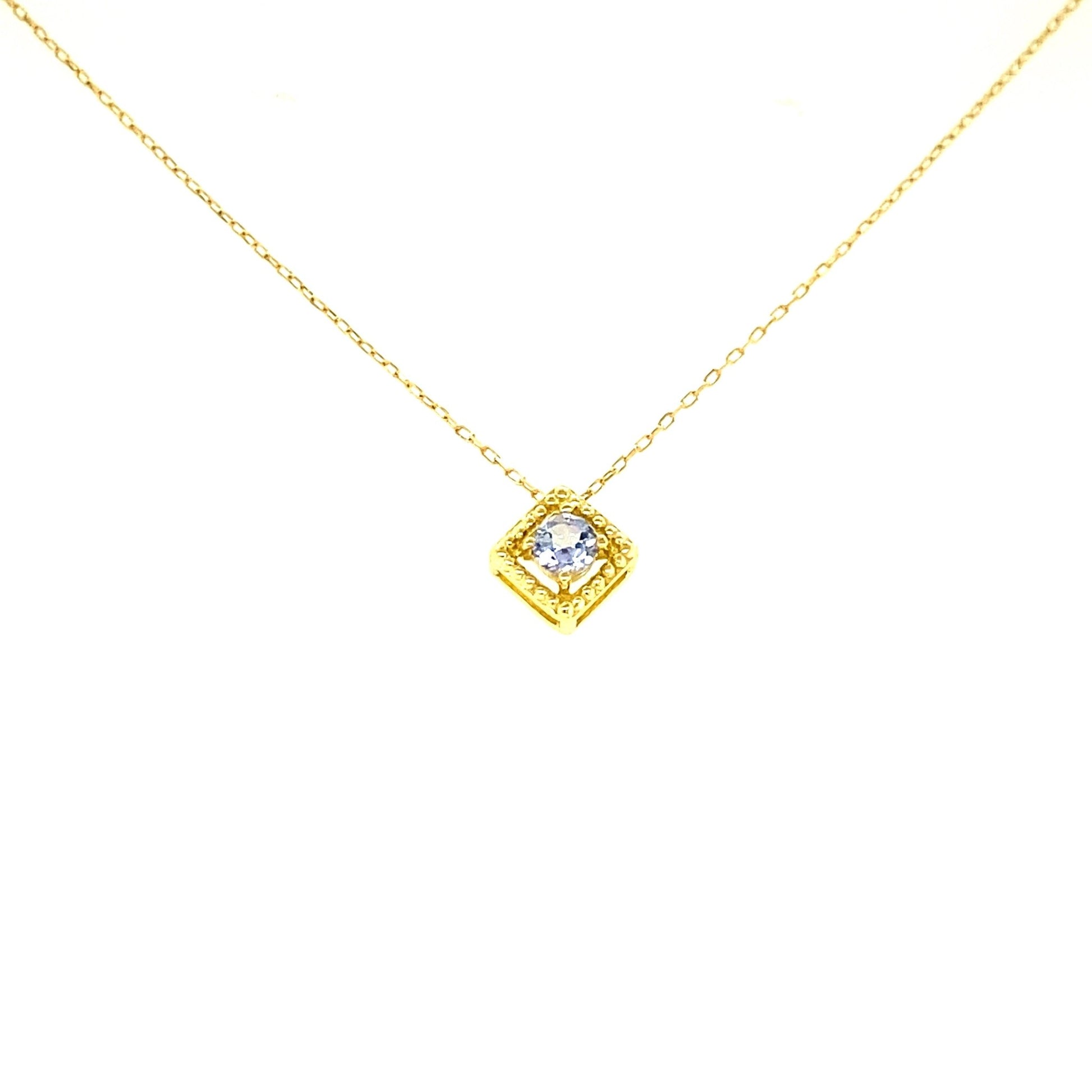 Rhombus Birthstone Necklace (Dec - Tanzanite) - JMW Jewelry Wholesale