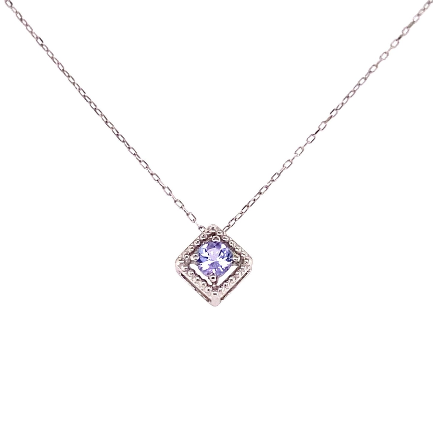 Rhombus Birthstone Necklace (Dec - Tanzanite) - JMW Jewelry Wholesale