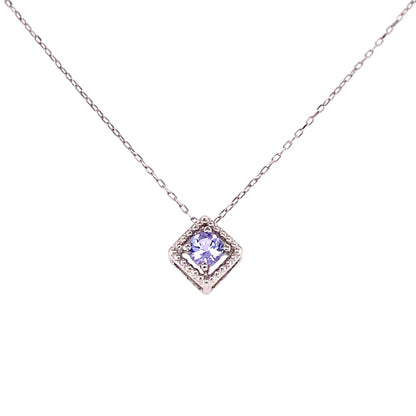 Rhombus Birthstone Necklace (Dec - Tanzanite) - JMW Jewelry Wholesale