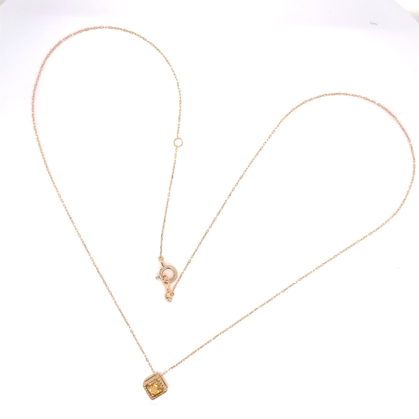 Rhombus Birthstone Necklace (Nov - Citrine) - JMW Jewelry Wholesale