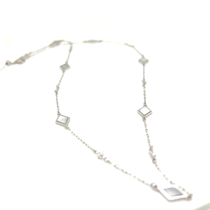 Rhombus Station Necklace - Mother of Pearl - JMW Jewelry Wholesale