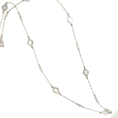 Rhombus Station Necklace - Mother of Pearl - JMW Jewelry Wholesale