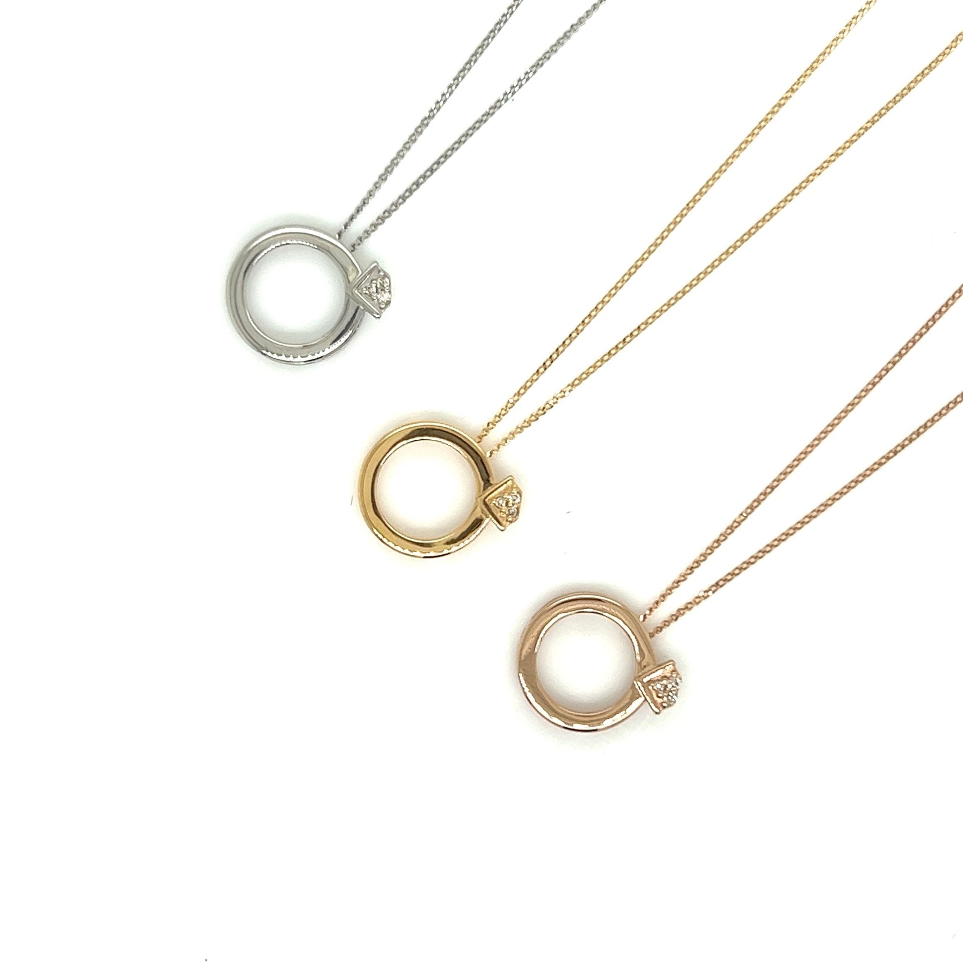 Ring Pendant Necklace S 0.01ct - JMW Jewelry Wholesale