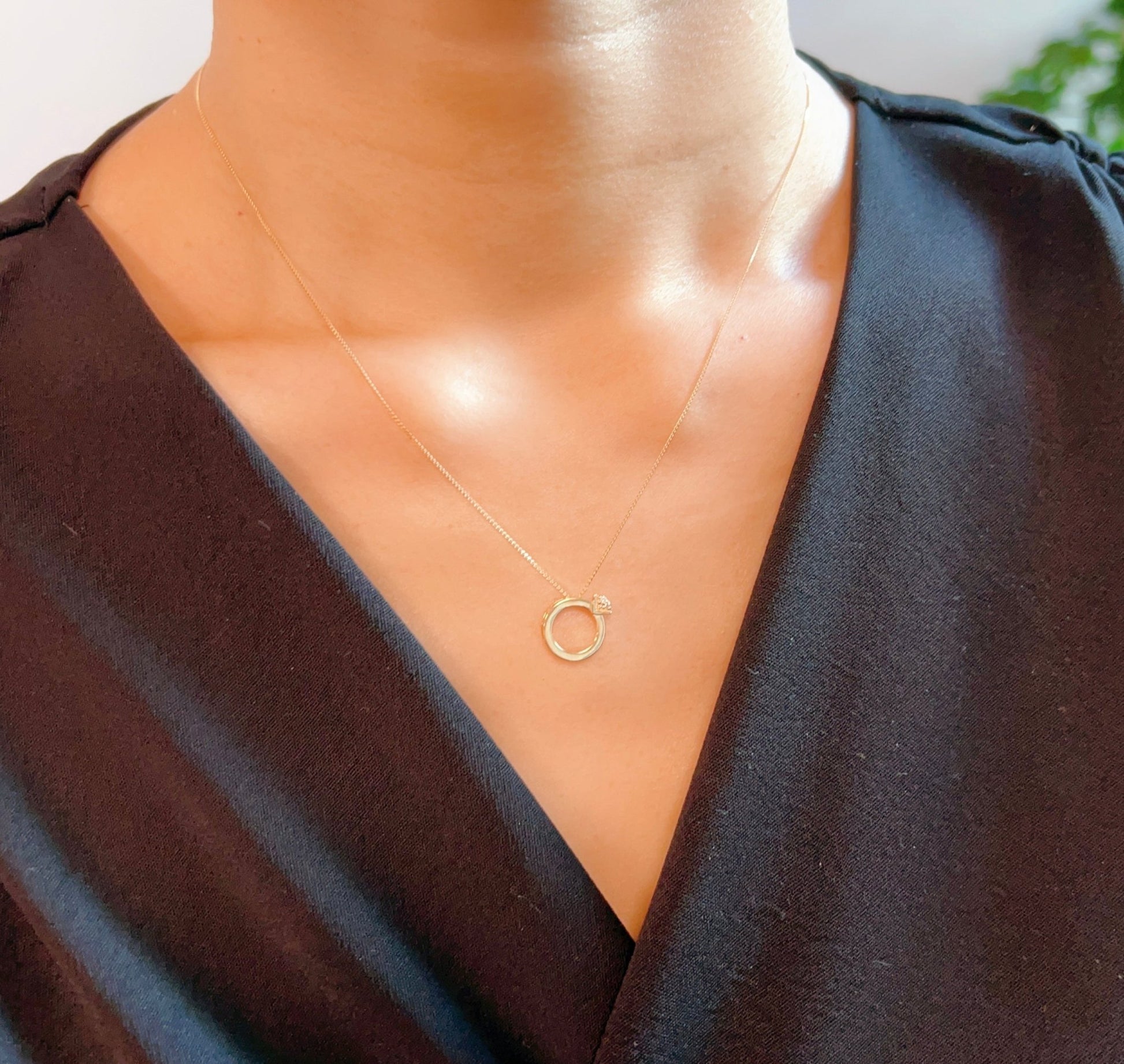Ring Pendant Necklace S 0.01ct - JMW Jewelry Wholesale