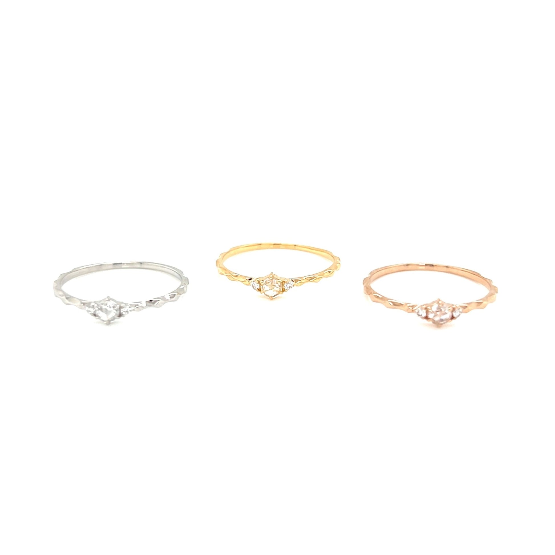 Rose cut Dia Rough ring 0.08/0.02ct - JMW Jewelry Wholesale