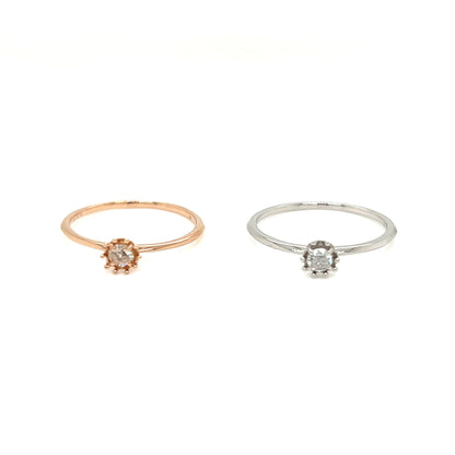 Rose cut Single Dia Sunflower Ring 0.08ct - JMW Jewelry Wholesale