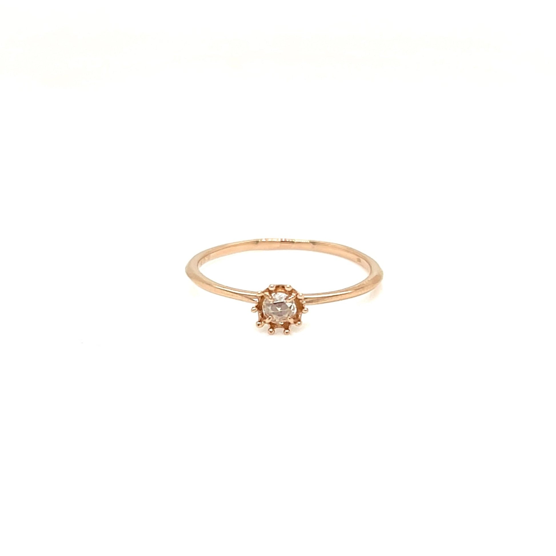 Rose cut Single Dia Sunflower Ring 0.08ct - JMW Jewelry Wholesale