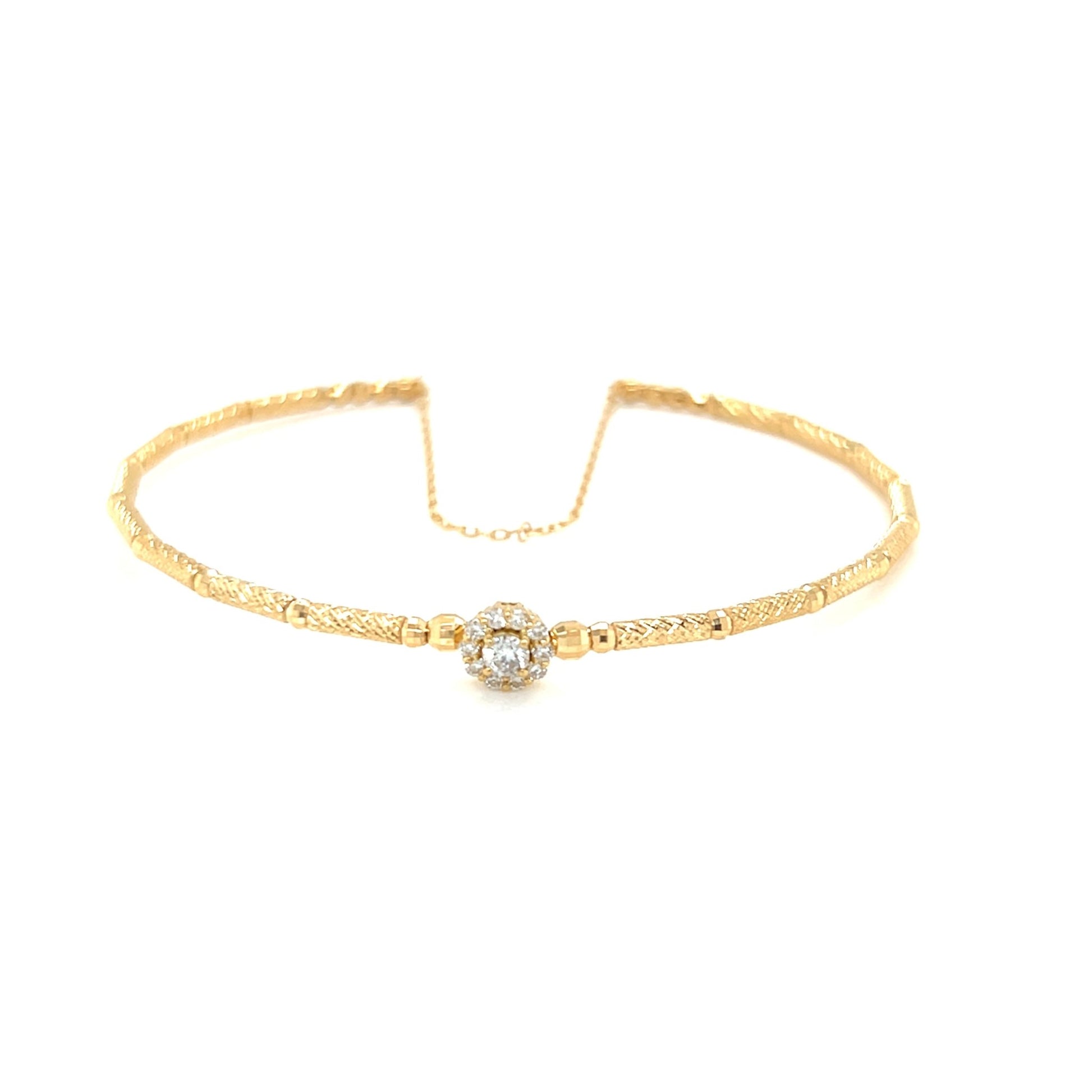 Round Flower Flexi Bangle 0.16ct - JMW Jewelry Wholesale
