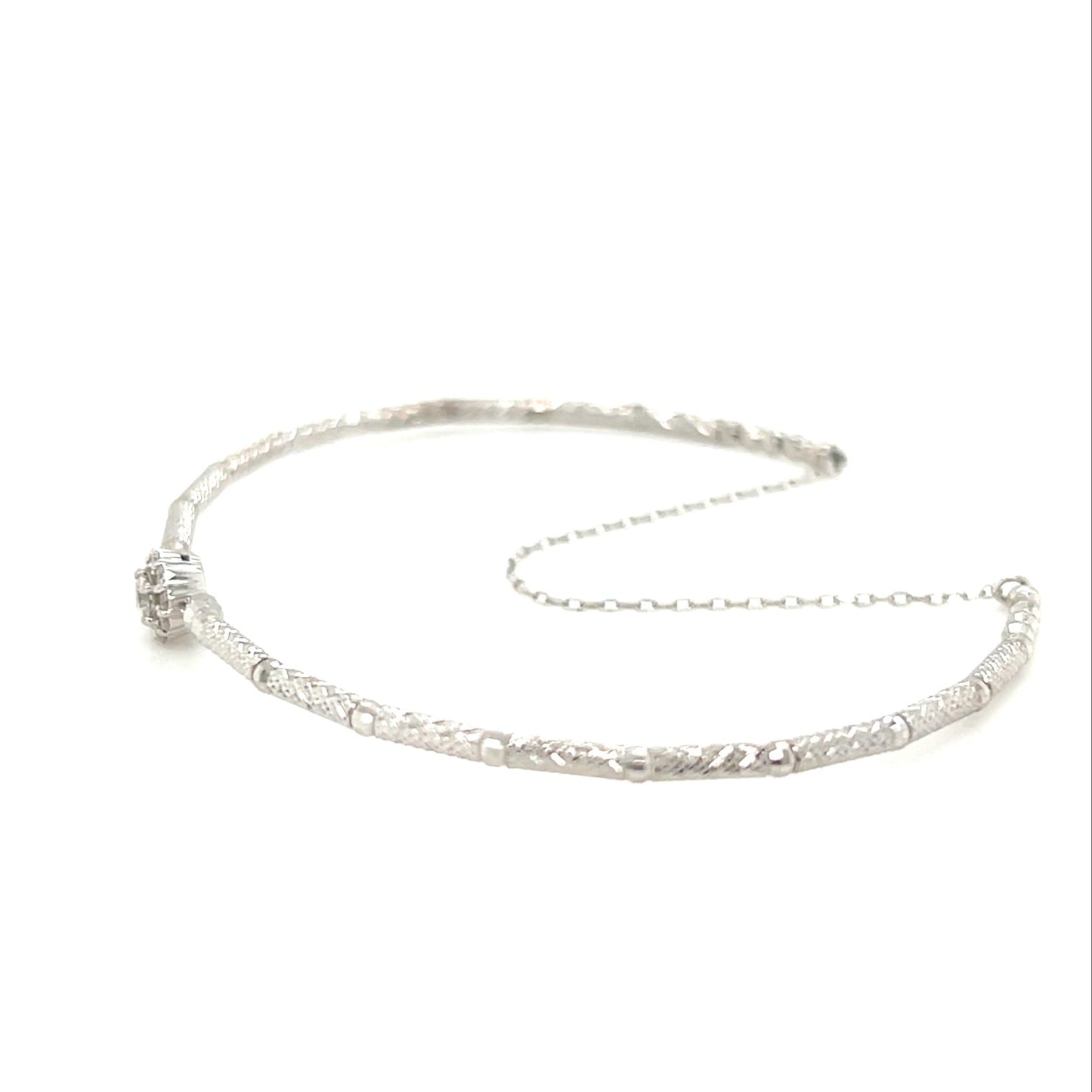 Round Flower Flexi Bangle 0.16ct - JMW Jewelry Wholesale