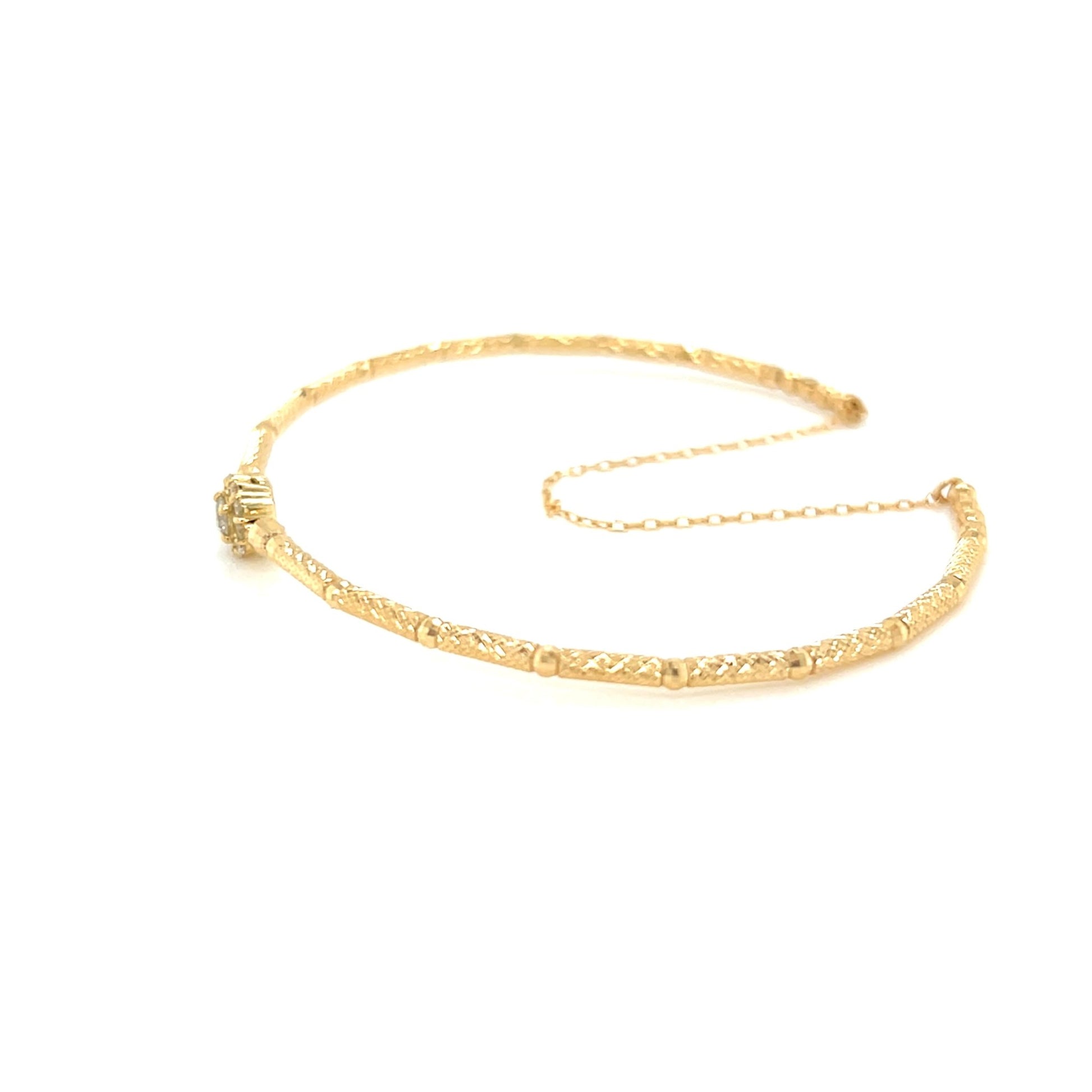 Round Flower Flexi Bangle 0.16ct - JMW Jewelry Wholesale