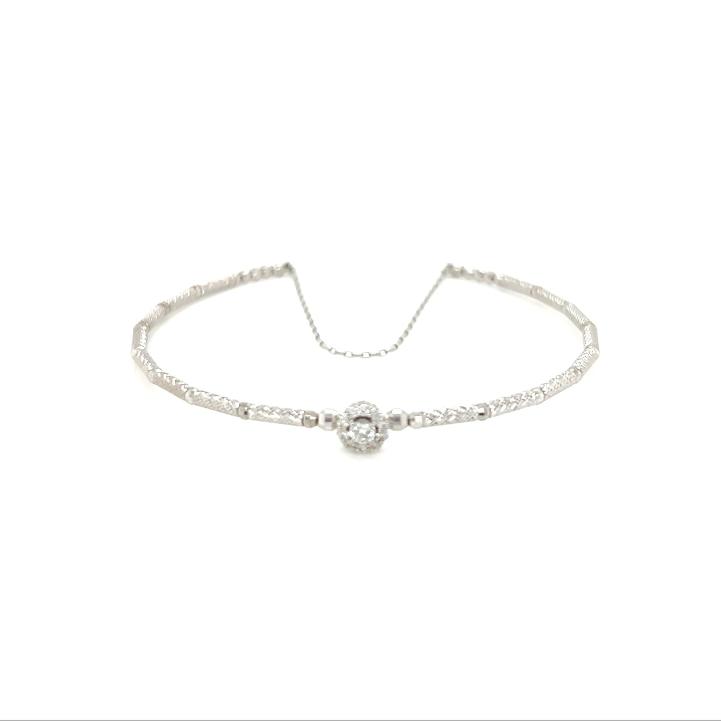 Round Flower Flexi Bangle 0.16ct - JMW Jewelry Wholesale