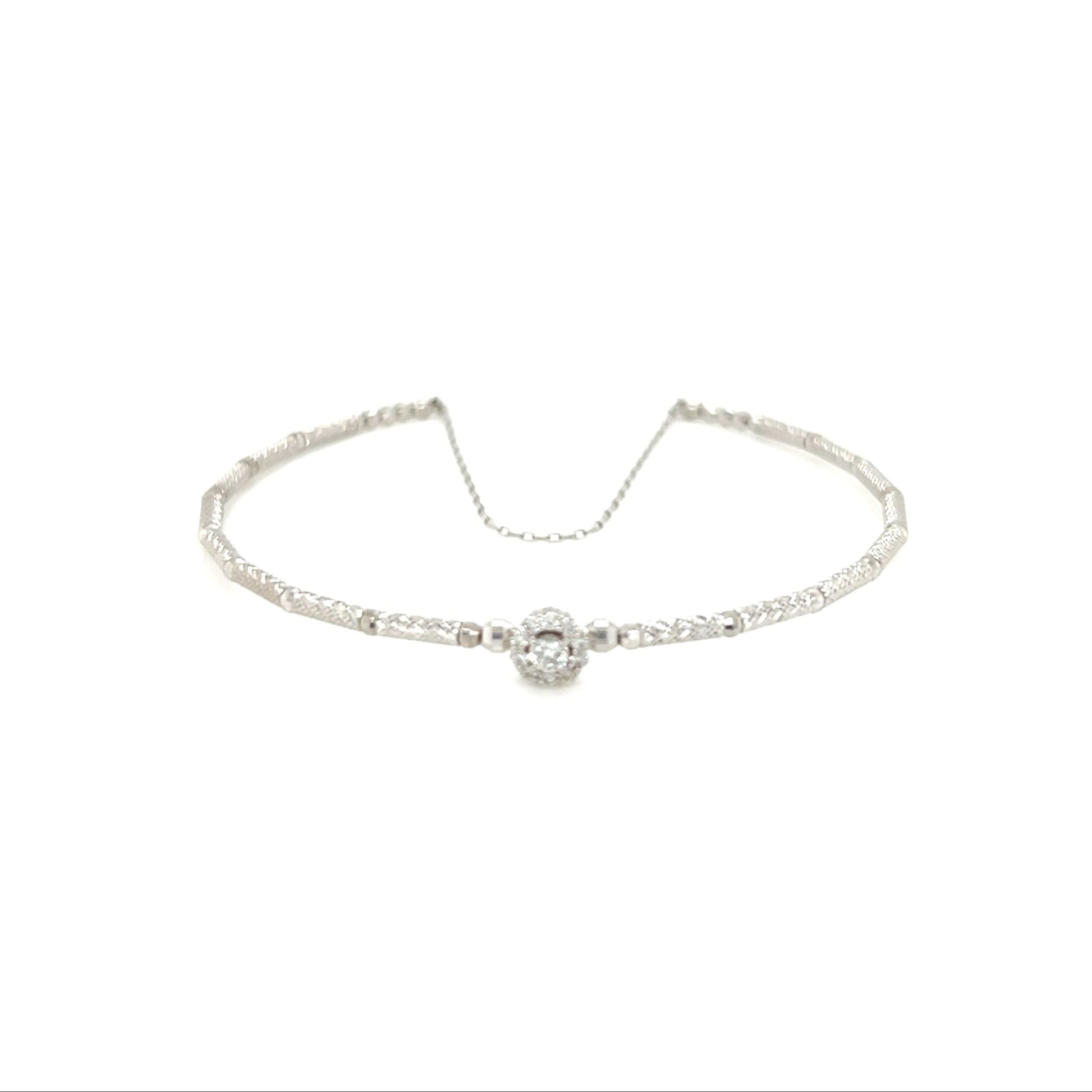 Round Flower Flexi Bangle 0.16ct - JMW Jewelry Wholesale