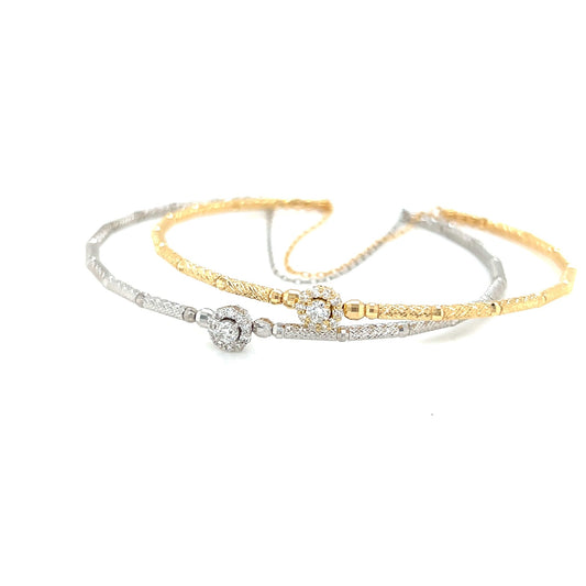 Round Flower Flexi Bangle 0.16ct - JMW Jewelry Wholesale