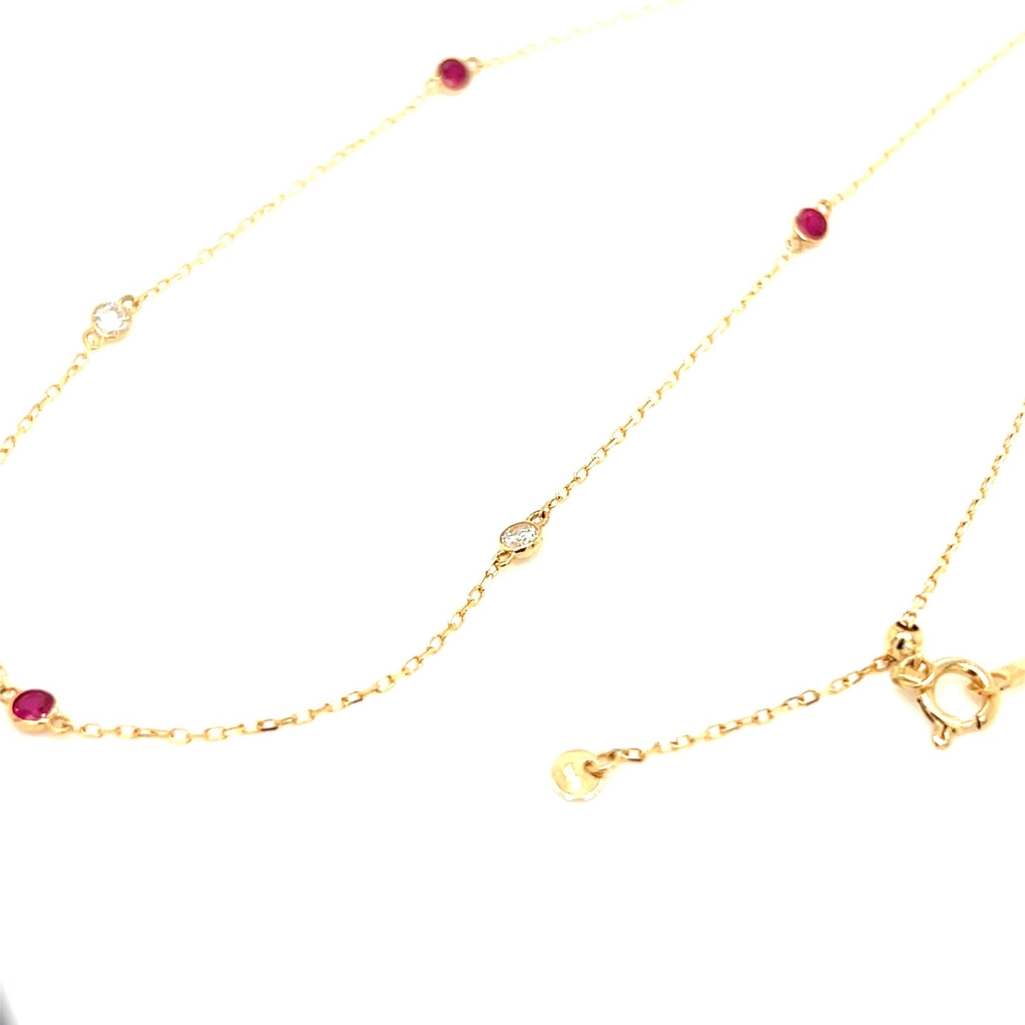 Ruby Bubble Station Necklace 0.2/0.12ct - JMW Jewelry Wholesale