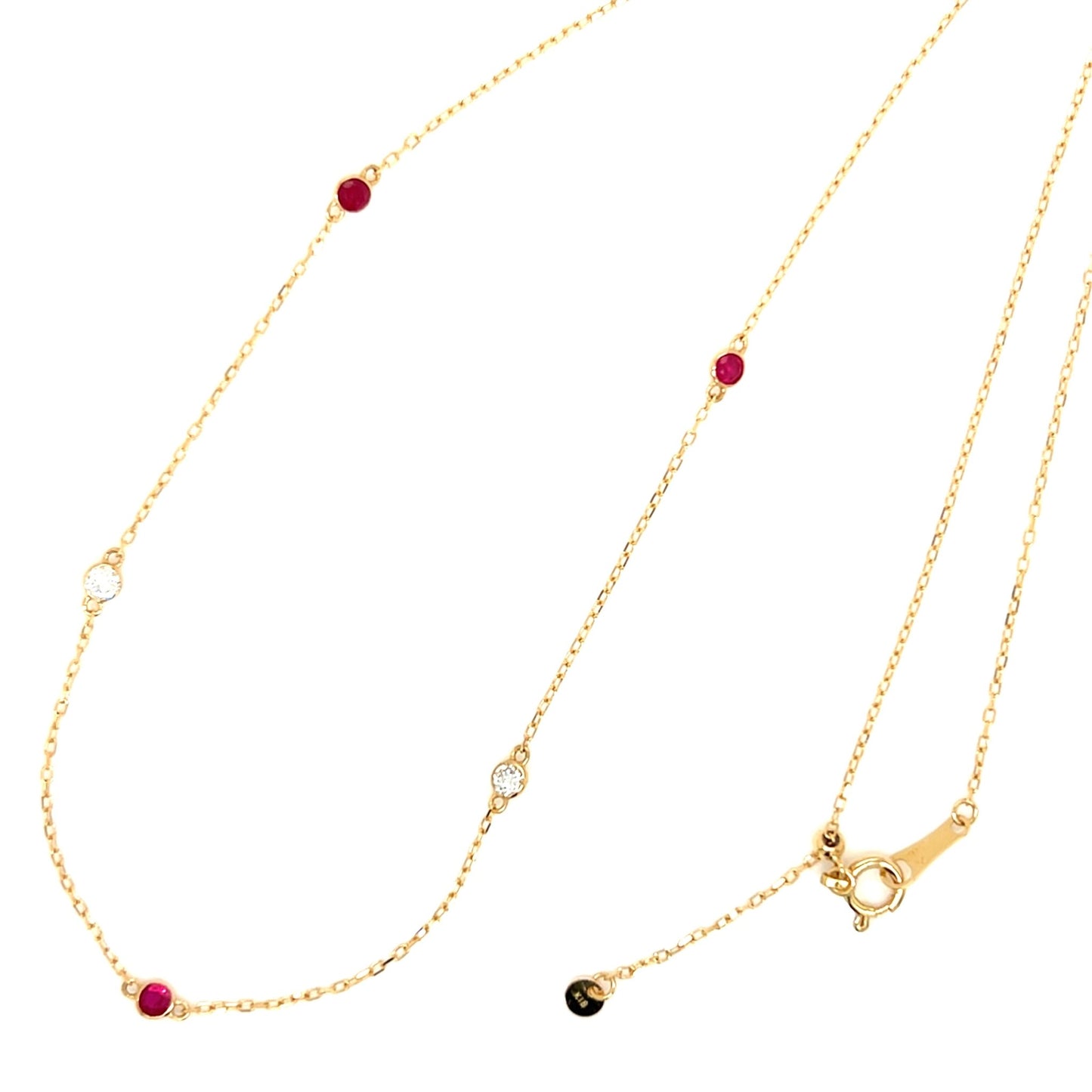 Ruby Bubble Station Necklace 0.2/0.12ct - JMW Jewelry Wholesale