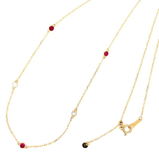 Ruby Bubble Station Necklace 0.2/0.12ct - JMW Jewelry Wholesale