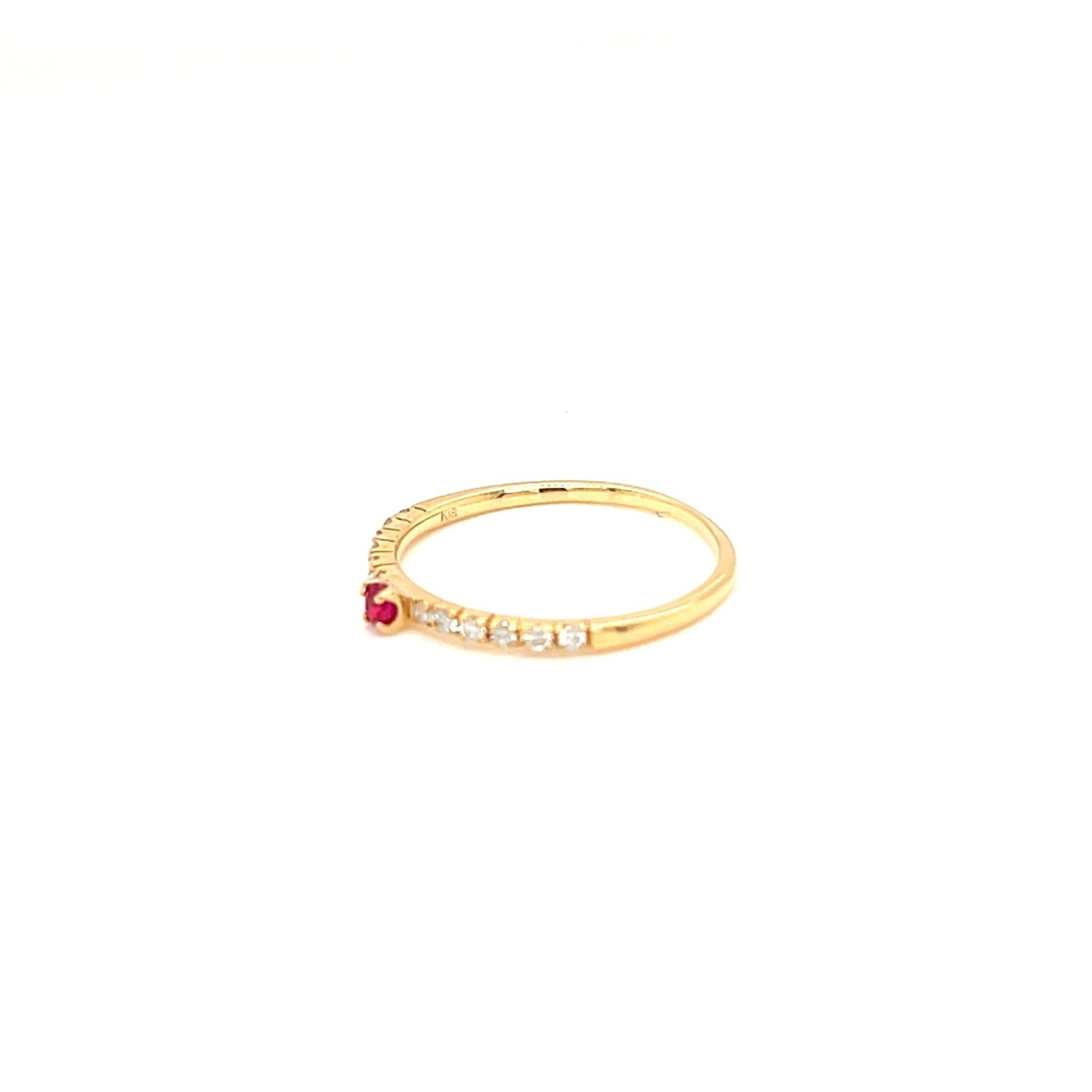 Ruby Pinky Four Claw Pave Ring 0.04/0.07ct - JMW Jewelry Wholesale
