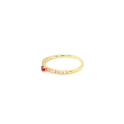 Ruby Pinky Four Claw Pave Ring 0.04/0.07ct - JMW Jewelry Wholesale