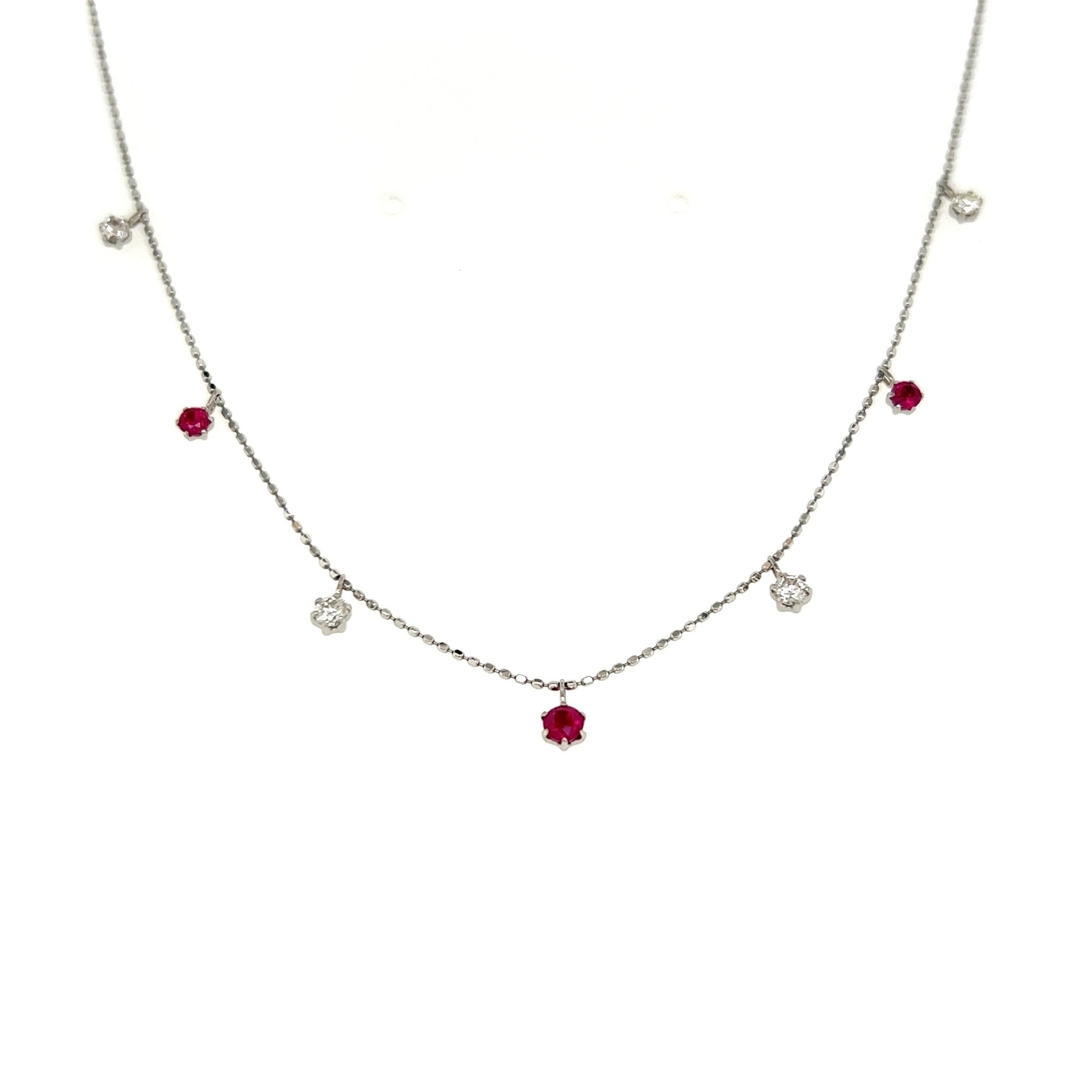 Ruby Station Necklace 0.3/0.26ct - JMW Jewelry Wholesale