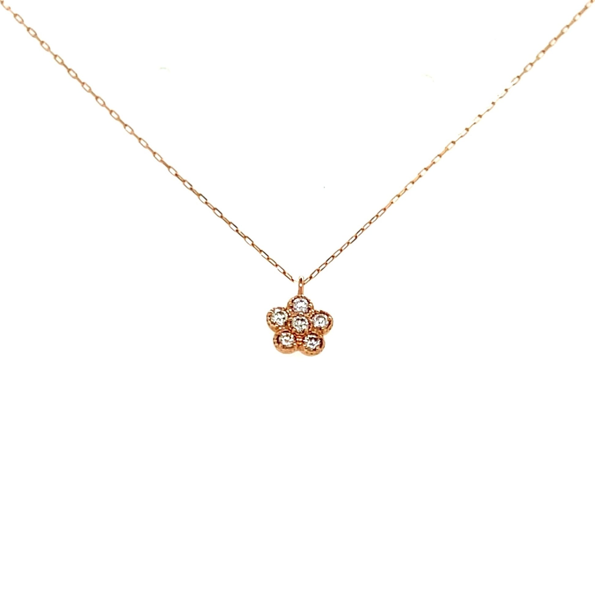 Sakura Flower Necklace 0.1ct - JMW Jewelry Wholesale