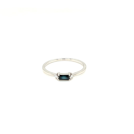 Sapphire Baguette with Dia Ring 0.02ct - JMW Jewelry Wholesale