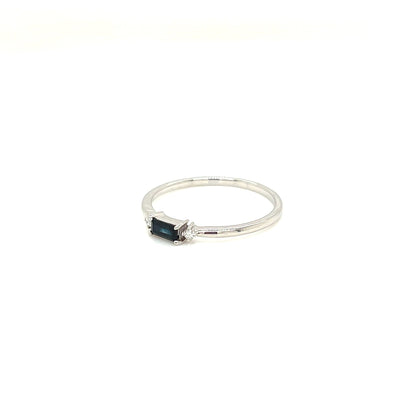 Sapphire Baguette with Dia Ring 0.02ct - JMW Jewelry Wholesale