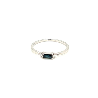 Sapphire Baguette with Dia Ring 0.02ct - JMW Jewelry Wholesale