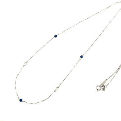 Sapphire Bubble Station Necklace 0.2/0.12ct - JMW Jewelry Wholesale
