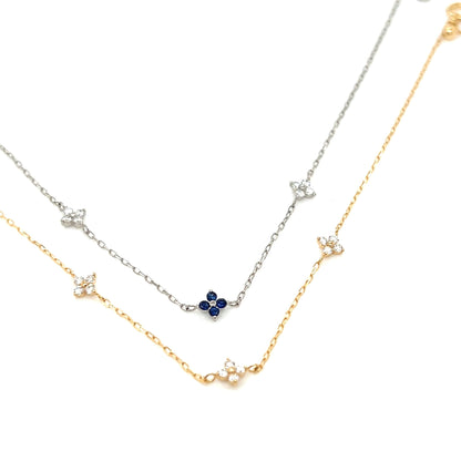 Sapphire Clover Station Bracelet 0.05/0.1ct - JMW Jewelry Wholesale