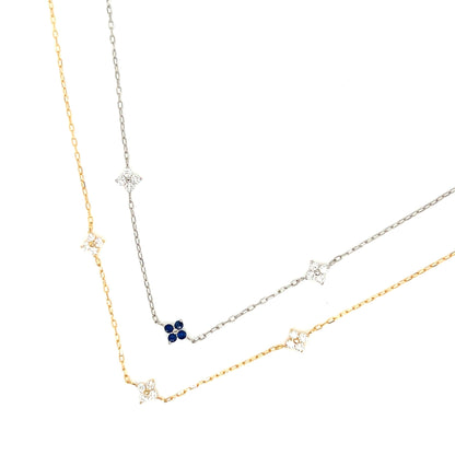 Sapphire Clover Station Bracelet 0.05/0.1ct - JMW Jewelry Wholesale