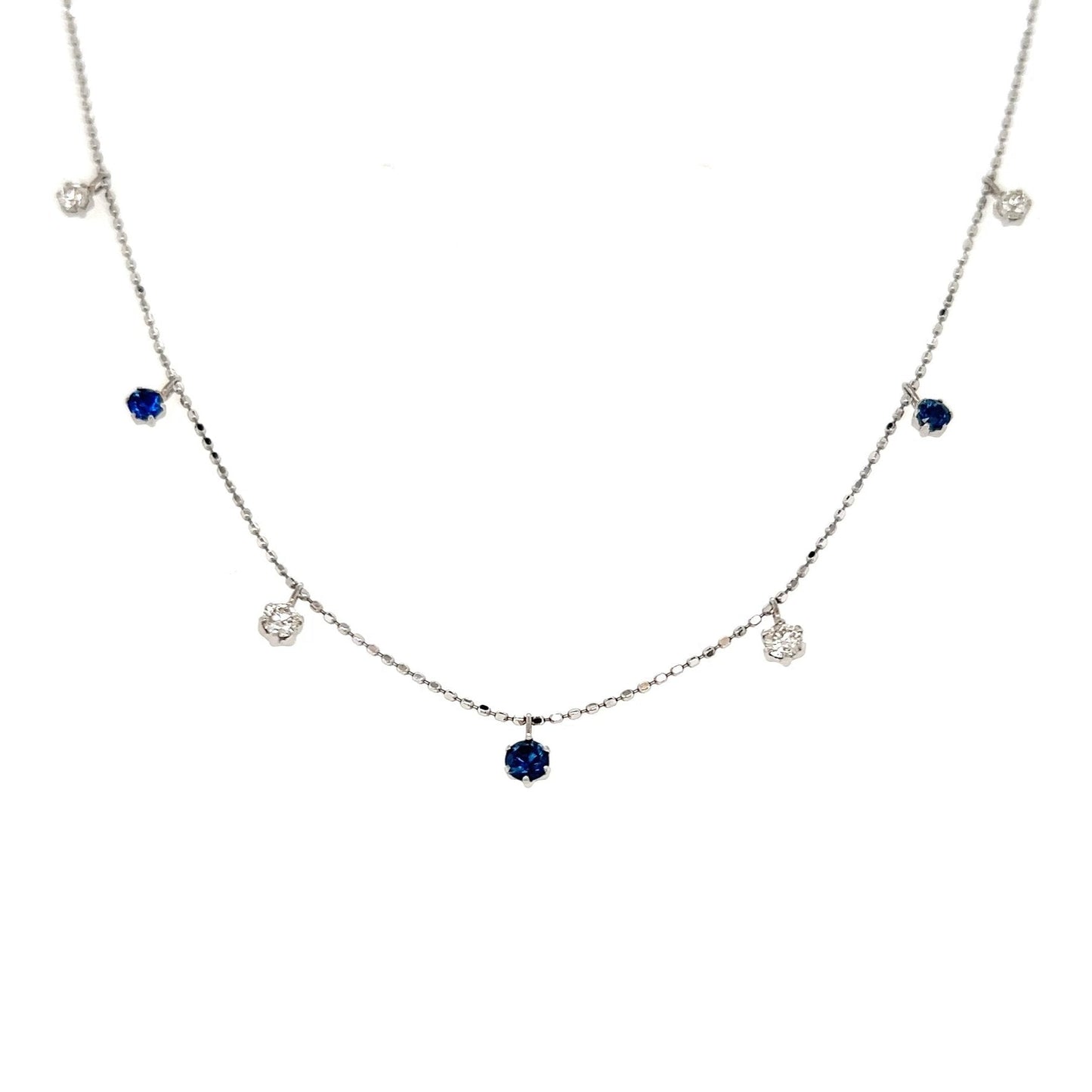 Sapphire Station Necklace 0.3/0.26ct - JMW Jewelry Wholesale