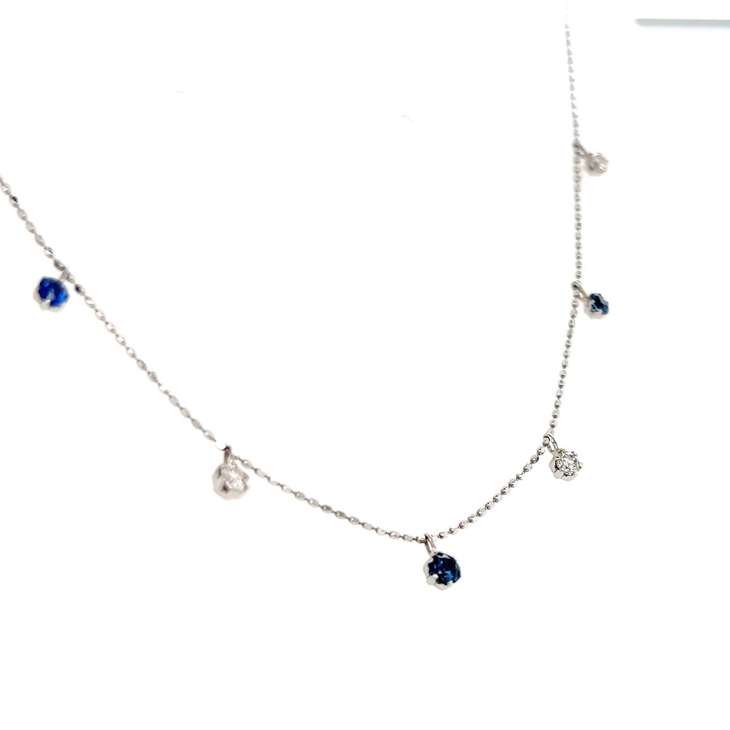 Sapphire Station Necklace 0.3/0.26ct - JMW Jewelry Wholesale