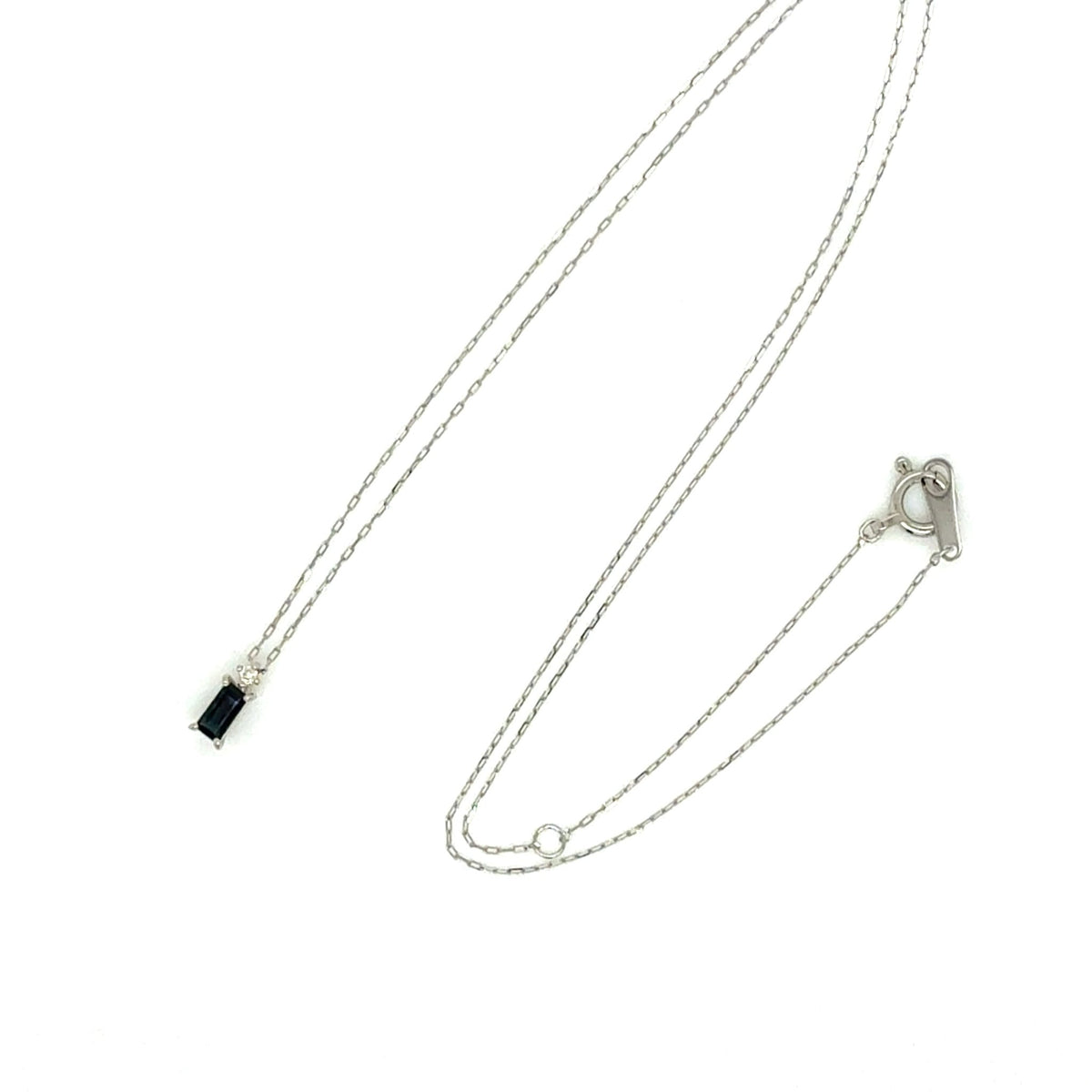 Sapphire Vertical Baguette with Dia Necklace 0.01ct - JMW Jewelry Wholesale