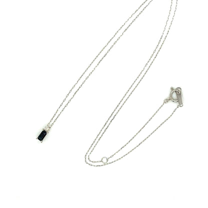 Sapphire Vertical Baguette with Dia Necklace 0.01ct - JMW Jewelry Wholesale