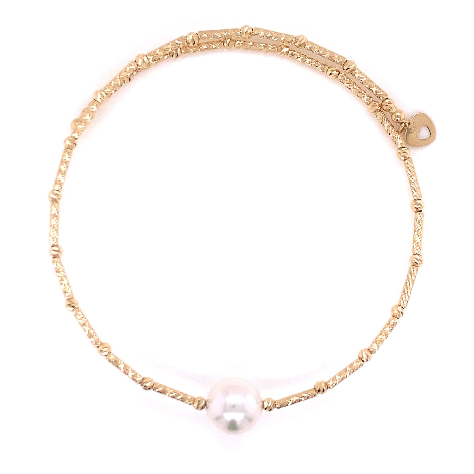 Single Akoya Pearl Flexi Bangle - JMW Jewelry Wholesale