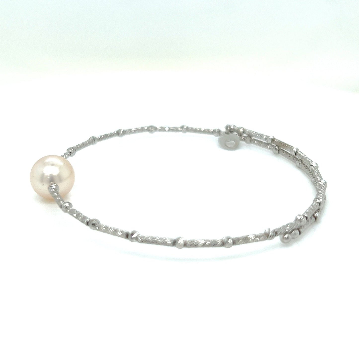 Single Akoya Pearl Flexi Bangle - JMW Jewelry Wholesale