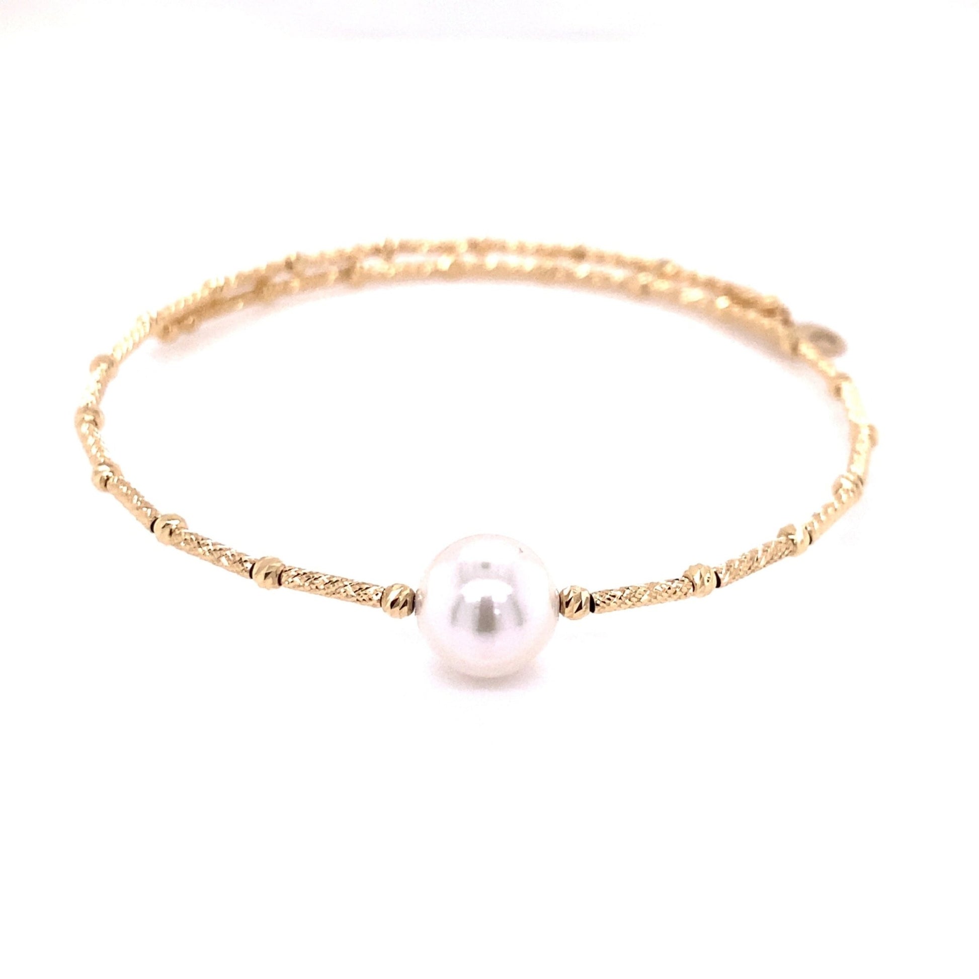 Single Akoya Pearl Flexi Bangle - JMW Jewelry Wholesale