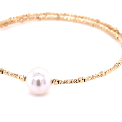 Single Akoya Pearl Flexi Bangle - JMW Jewelry Wholesale