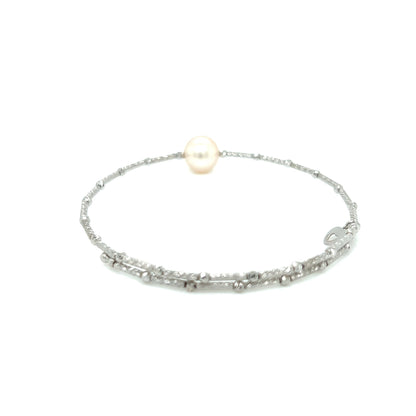 Single Akoya Pearl Flexi Bangle - JMW Jewelry Wholesale