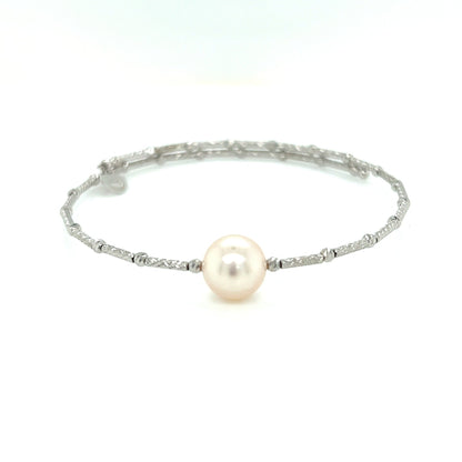 Single Akoya Pearl Flexi Bangle - JMW Jewelry Wholesale