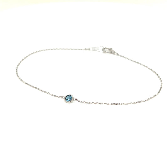Single Bubble London Blue Topaz Bracelet - JMW Jewelry Wholesale