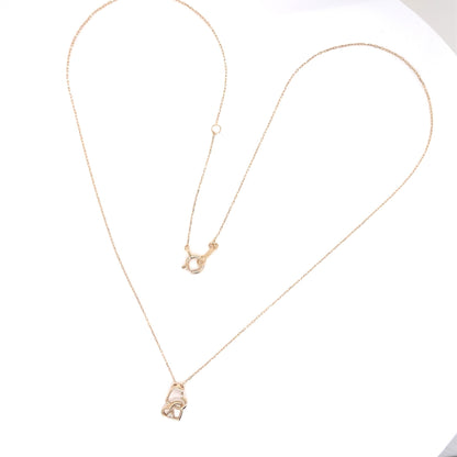 Single Dia Double Heart Necklace 0.01ct - JMW Jewelry Wholesale