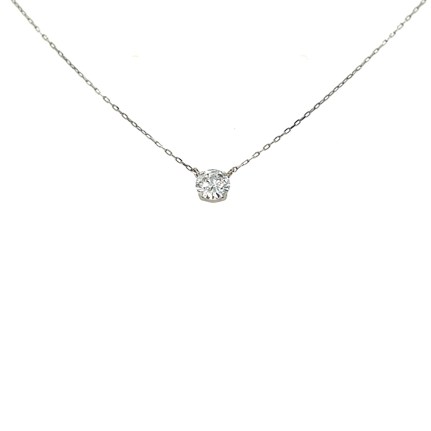 Single Dia Flat Loop 4 Prong Necklace 0.3ct - JMW Jewelry Wholesale