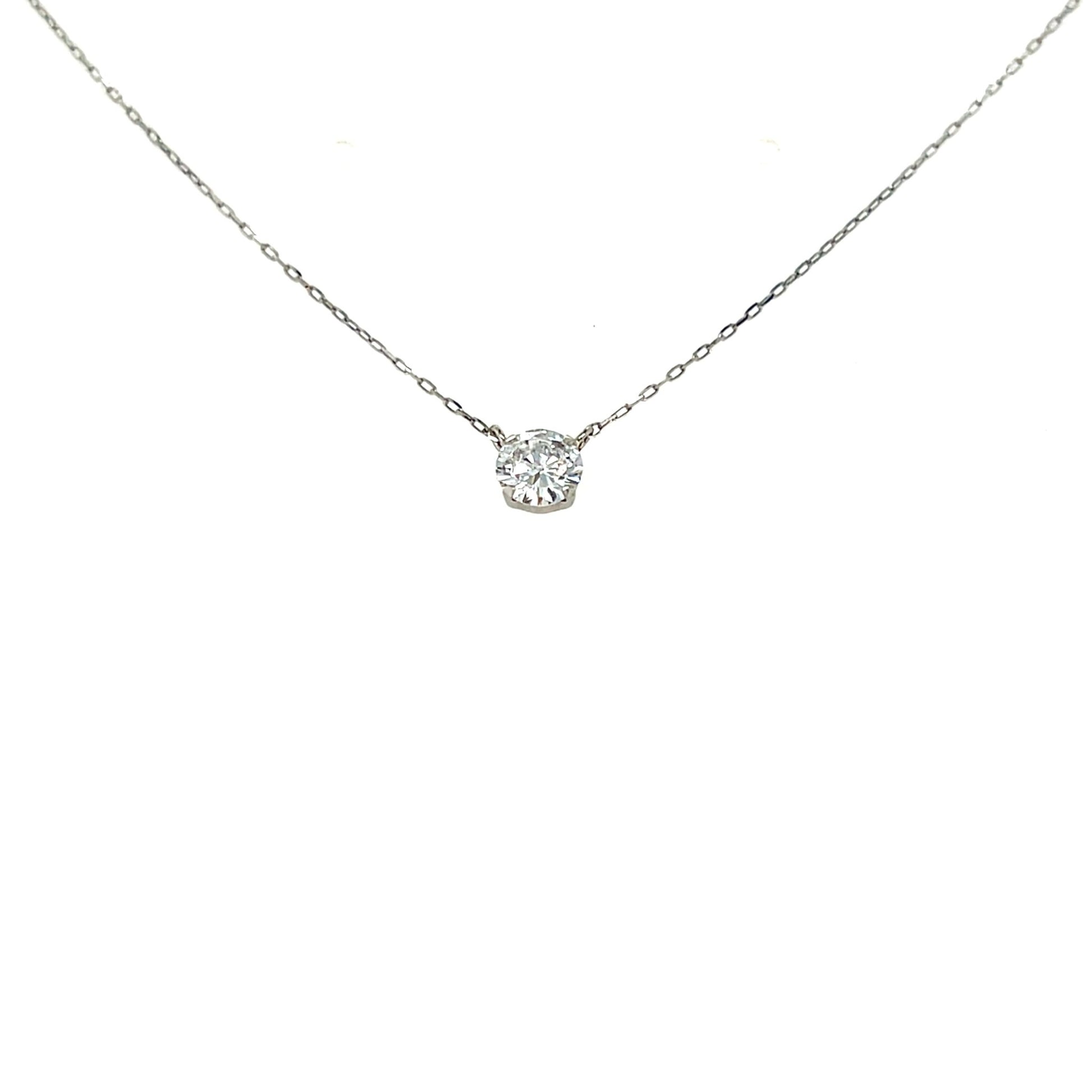 Single Dia Flat Loop 4 Prong Necklace 0.3ct - JMW Jewelry Wholesale