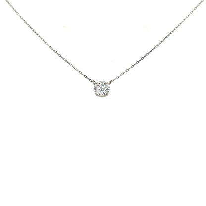 Single Dia Flat Loop 4 Prong Necklace 0.3ct - JMW Jewelry Wholesale