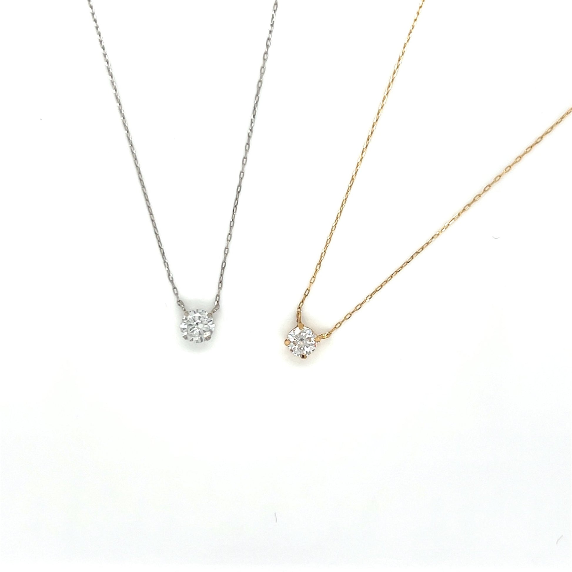 Single Dia Flat Loop 4 Prong Necklace 0.3ct - JMW Jewelry Wholesale