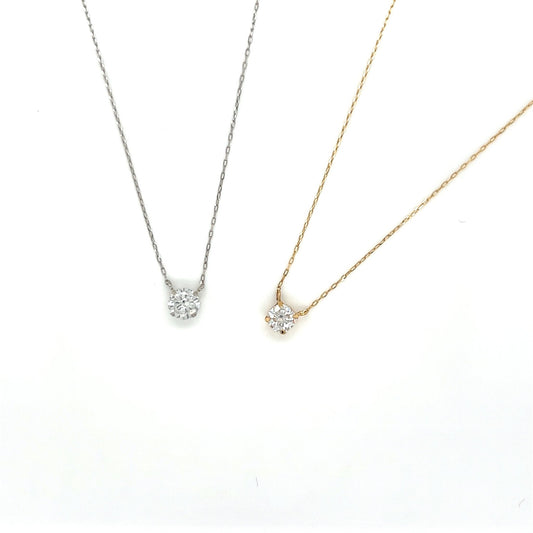 Single Dia Flat Loop 4 Prong Necklace 0.3ct - JMW Jewelry Wholesale