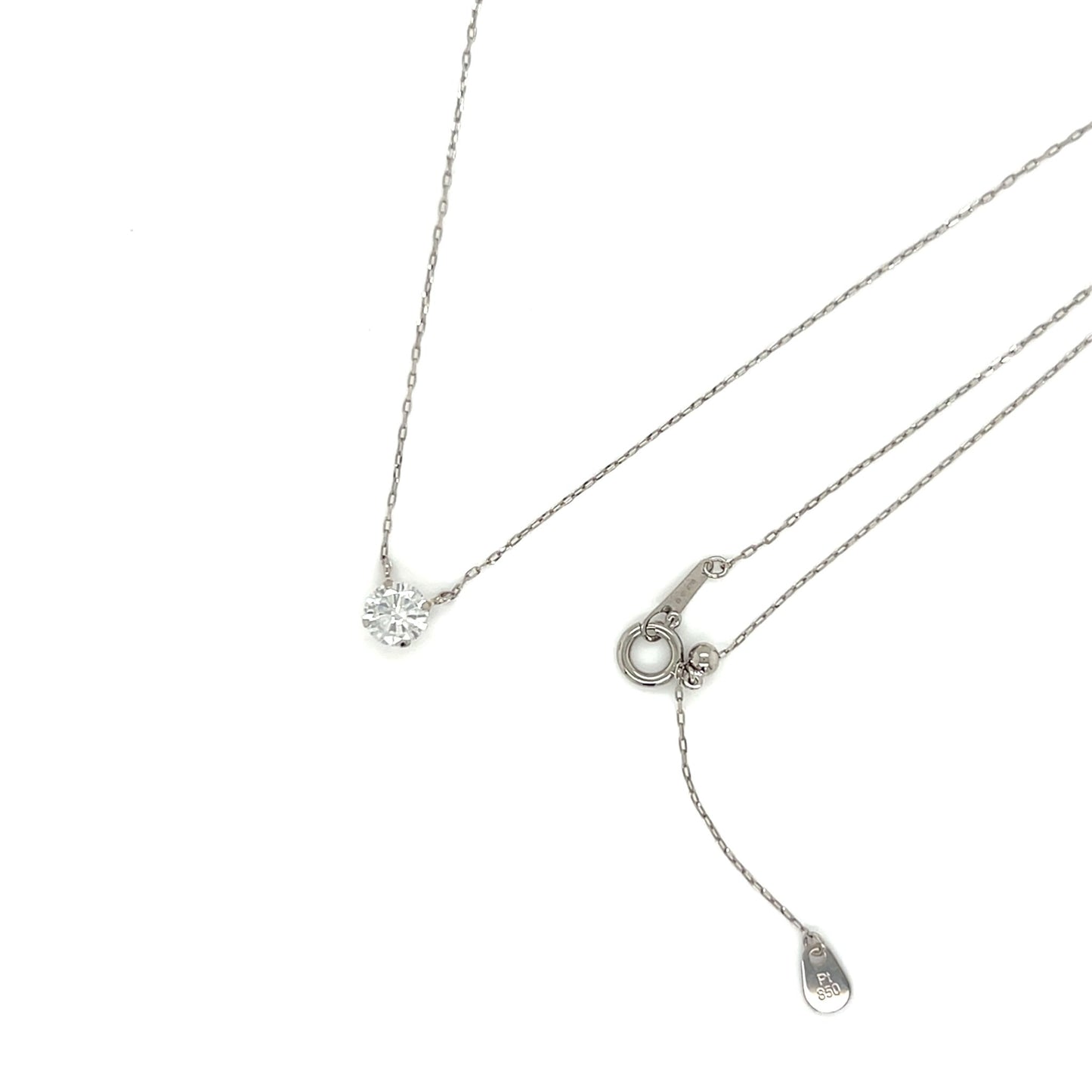 Single Dia Flat Loop 4 Prong Necklace 0.3ct - JMW Jewelry Wholesale