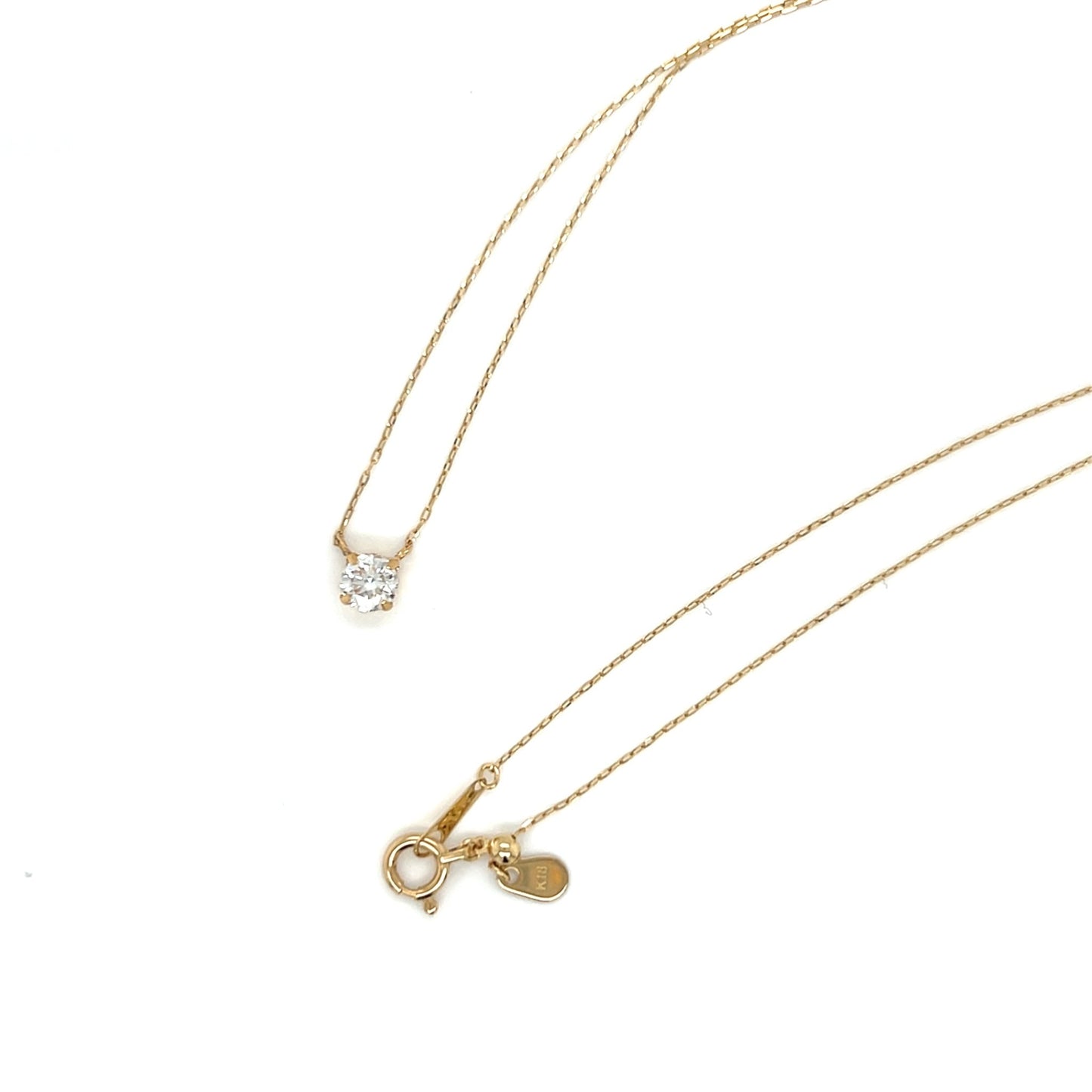 Single Dia Flat Loop 4 Prong Necklace 0.3ct - JMW Jewelry Wholesale