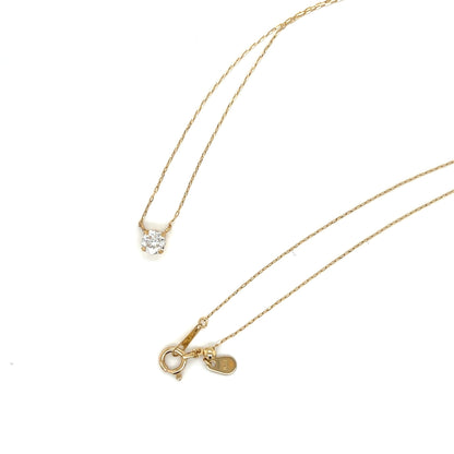Single Dia Flat Loop 4 Prong Necklace 0.3ct - JMW Jewelry Wholesale